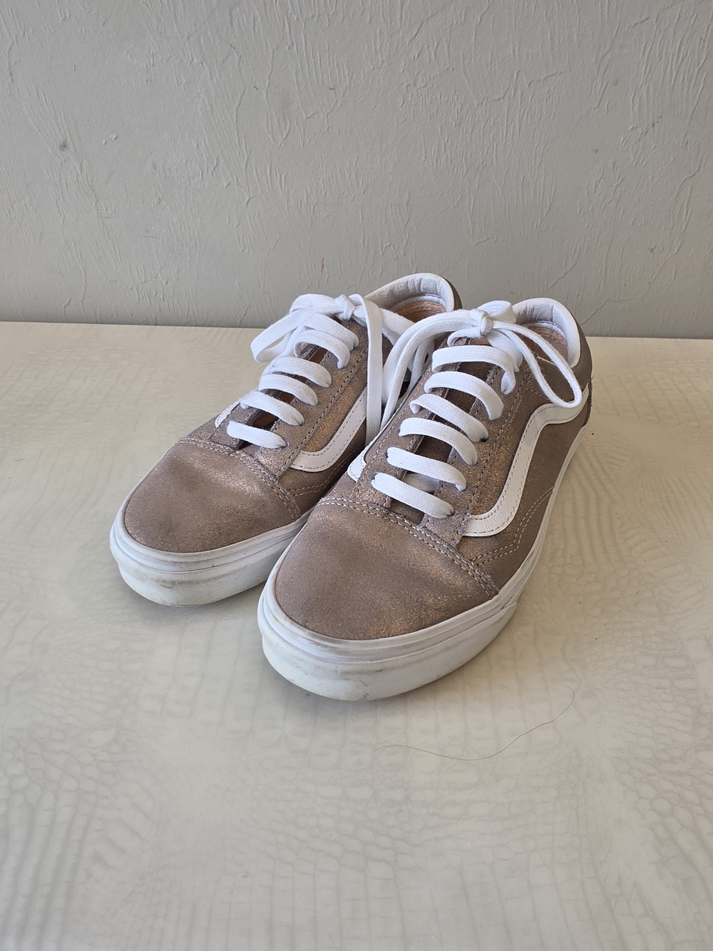 Vans Kids Metallic Rose Sneakers with White Stripe